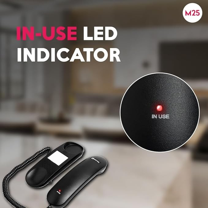 Beetel  M25 , Beetel  M25 Ultra Compact Caller ID Slim Line Corded Landline Phone  