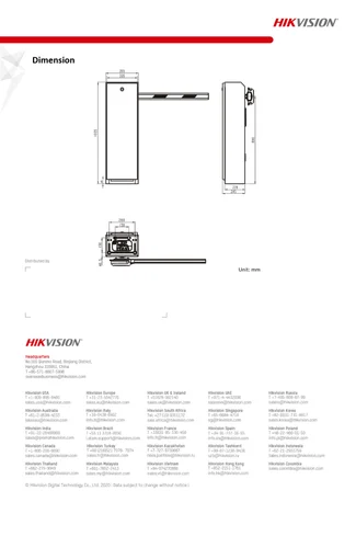 DS-TMG4B0-RA(6m), DS-TMG4B0-RA(6m) , Boom Barrier, 6 meter right arm  