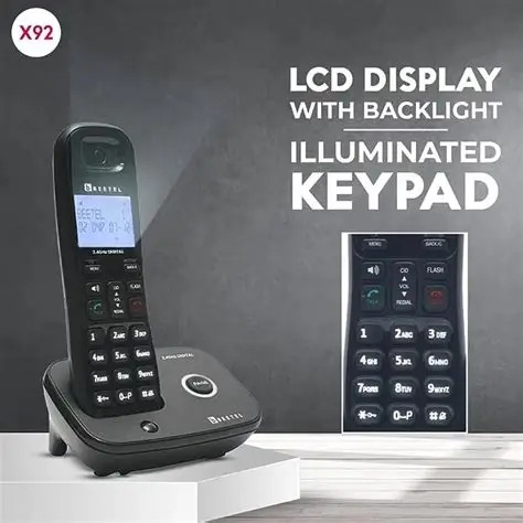 Beetel X92 , Beetel X92 2.4Ghz Cordless Landline Phone,Dual Mode DTMF/FSK,1 Line 7 Segment LCD Display  