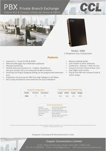 308B, CCL EPABX 308B Intercom System  