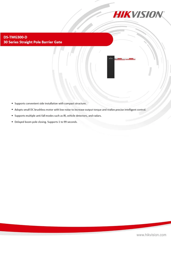 DS-TMG300-DR(4-6m) , DS-TMG300-DR(4-6m) ,DC brushless motor Barrier Boom with telescopic boom pole   